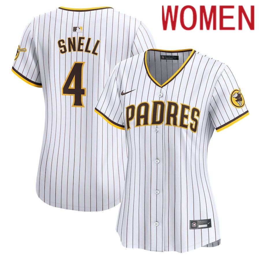Women San Diego Padres 4 Blake Snell Nike White Home Limited Player MLB Jersey